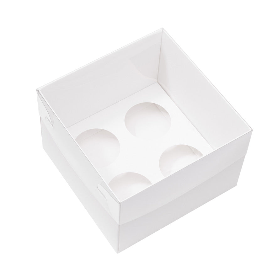 Extra Tall Premium Cupcake Boxes – Pack of 5 with Clear Lids (4 Holes)