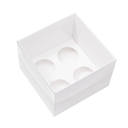 Extra Tall Premium Cupcake Boxes – Pack of 5 with Clear Lids (4 Holes)