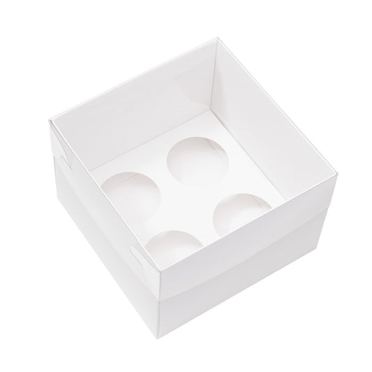 Extra Tall Premium Cupcake Boxes – Pack of 5 with Clear Lids (4 Holes)