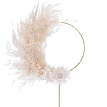 Dried Flower Ring (10cm with stem) (White)
