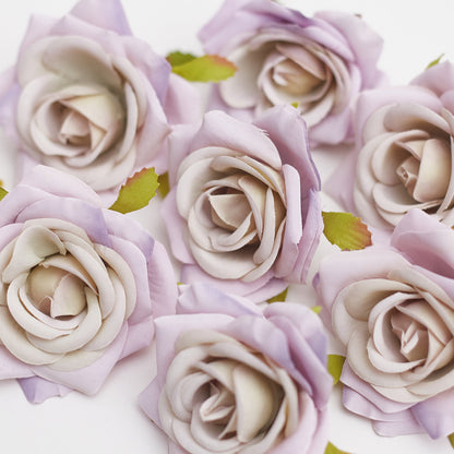 Silk Rose Heads - Pack of 10 | 7cm Diameter (Light Purple)