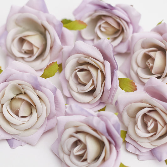 Silk Rose Heads - Pack of 10 | 7cm Diameter (Light Purple)
