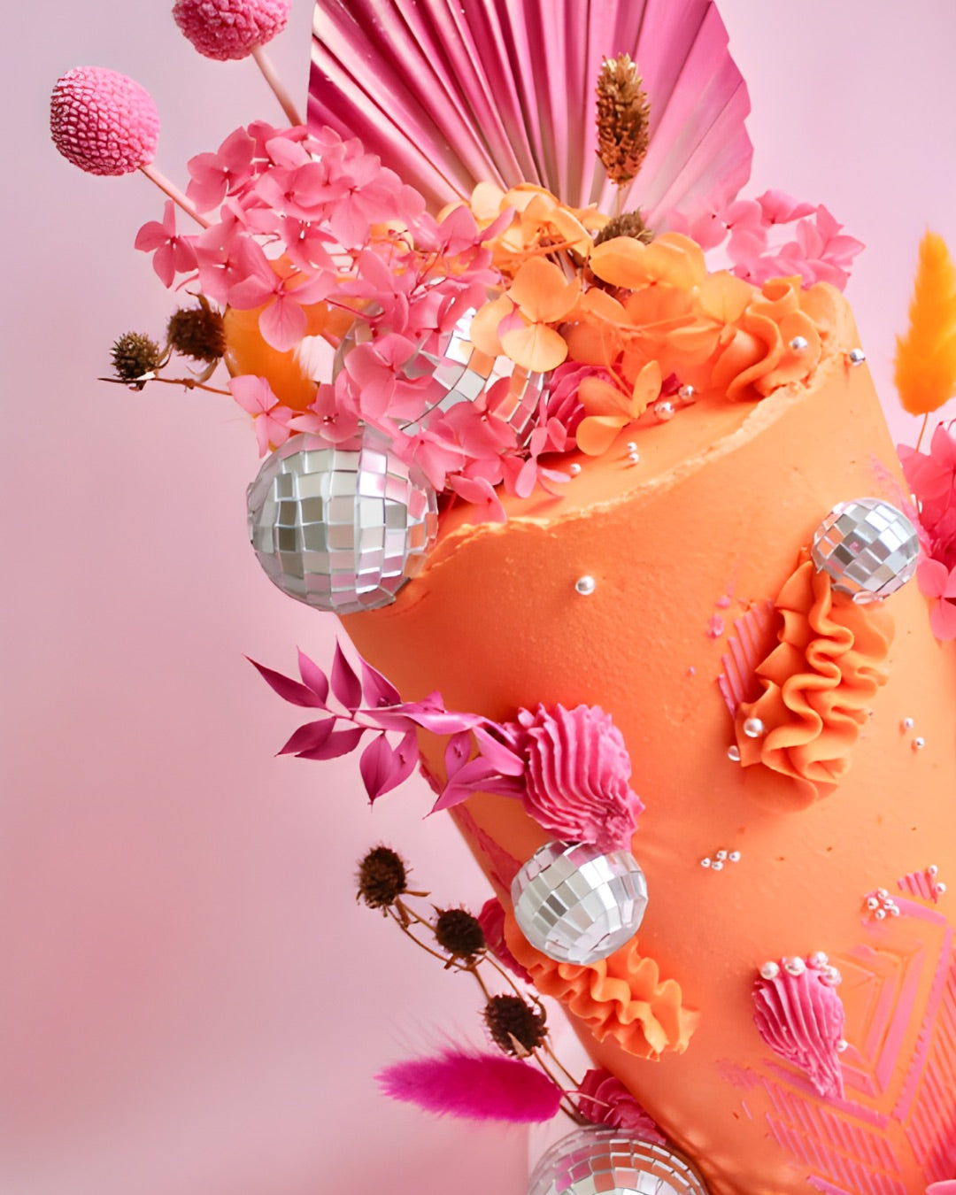 Deluxe Dried Flower Box (Hot Pink, Orange & Gold)