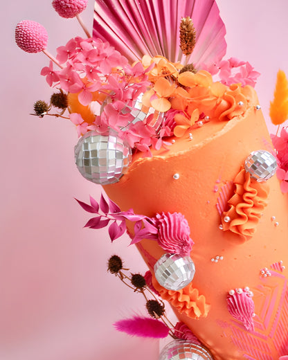 Deluxe Dried Flower Box (Hot Pink, Orange & Gold)