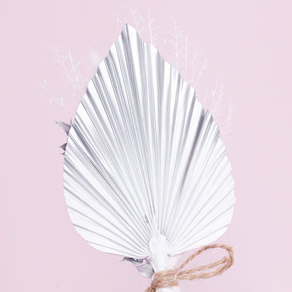 Dried Palm Spear Bouquet (Silver & White)