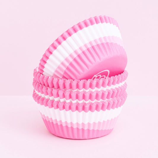 100-Pack Funky Cupcake Cases (Pink & White)