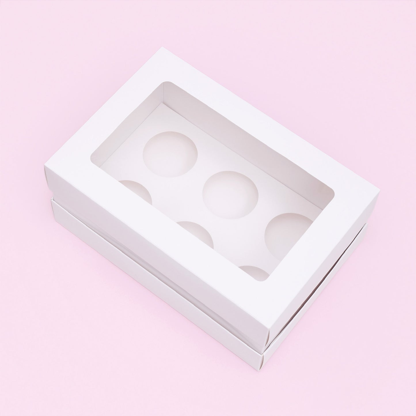 Tall Cupcake Boxes with Extension Piece – Pack of 5 (6 Holes)