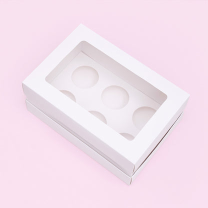 Tall Cupcake Boxes with Extension Piece – Pack of 5 (6 Holes)