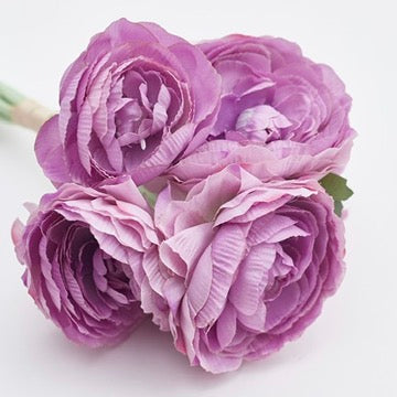 Ranunculus Artificial Silk Flower Bouquet (Light Purple)