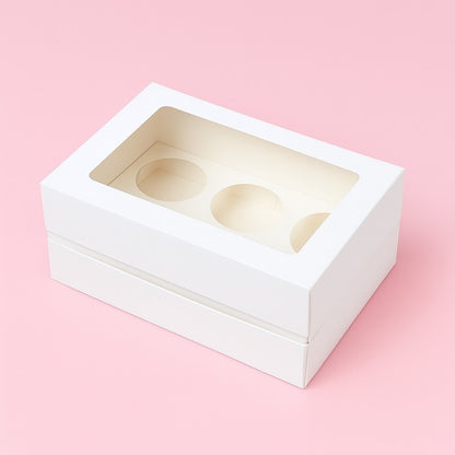 Tall Cupcake Boxes with Extension Piece – Pack of 5 (6 Holes)