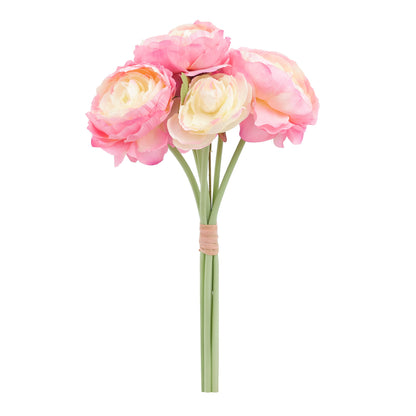 Ranunculus Artificial Silk Flower Bouquet (Strawberries & Cream)