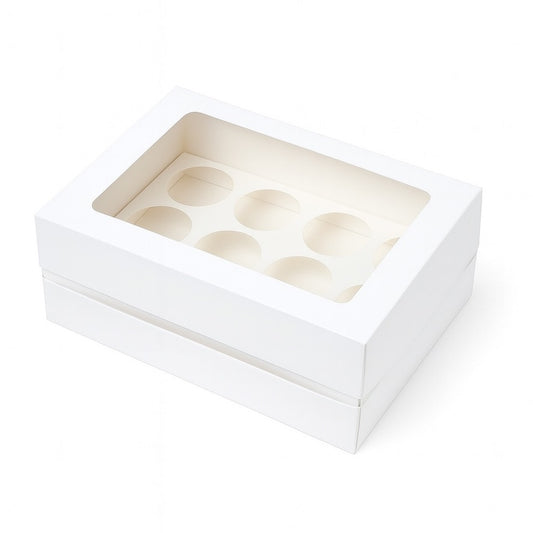 Tall Cupcake Boxes with Extension Piece – Pack of 5 (12 Holes)