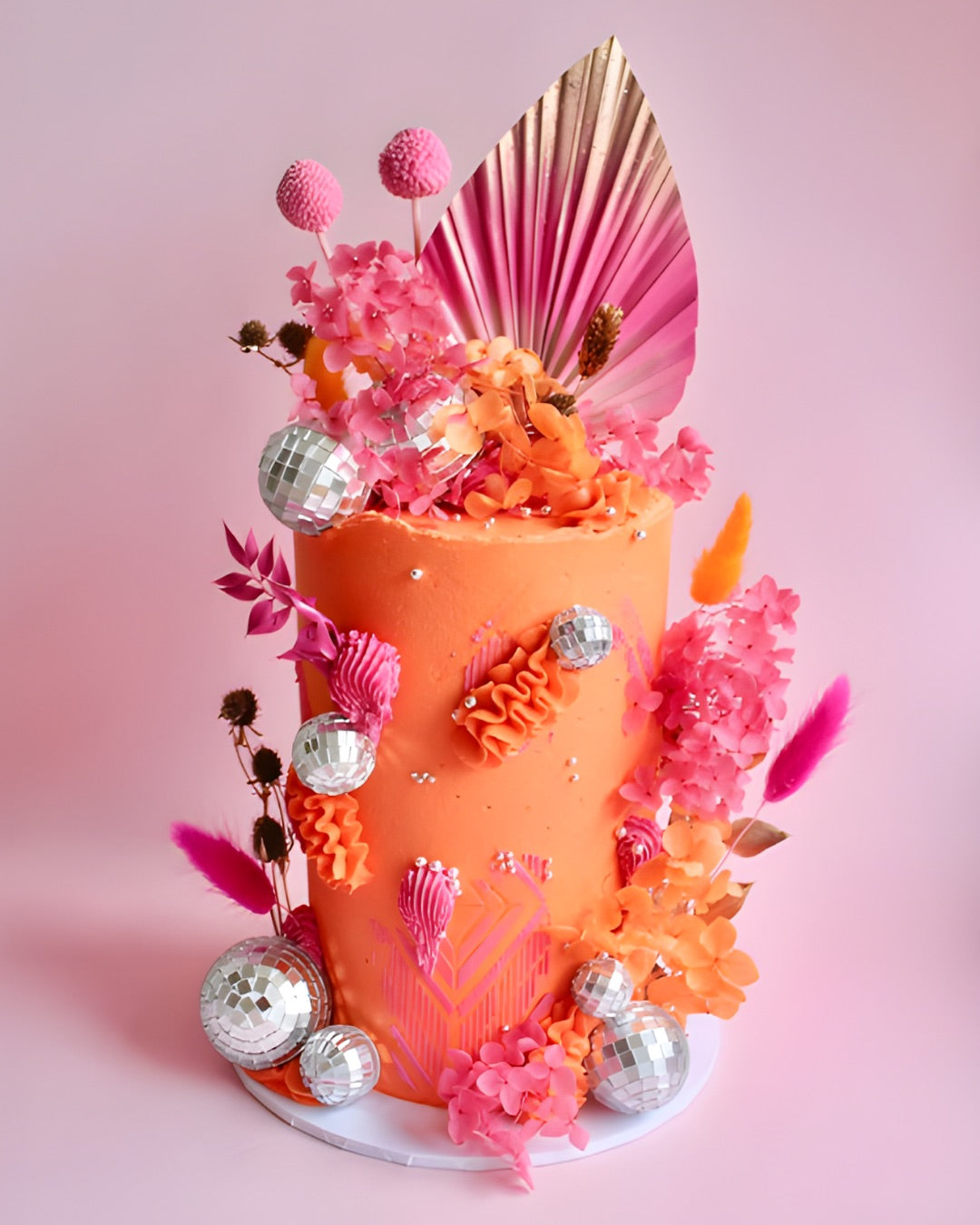 Deluxe Dried Flower Box (Hot Pink, Orange & Gold)