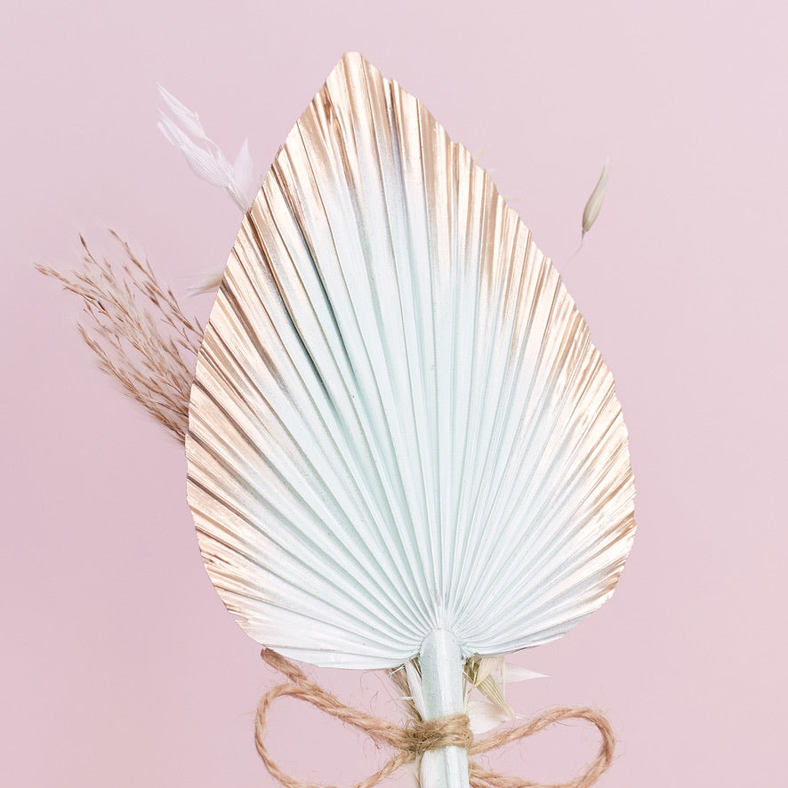 Dried Palm Spear Bouquet (Sage & Gold)