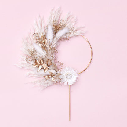 Dried Flower Ring (10cm with stem) (Gold)