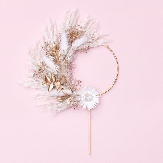 Dried Flower Ring (10cm with stem) (Gold)