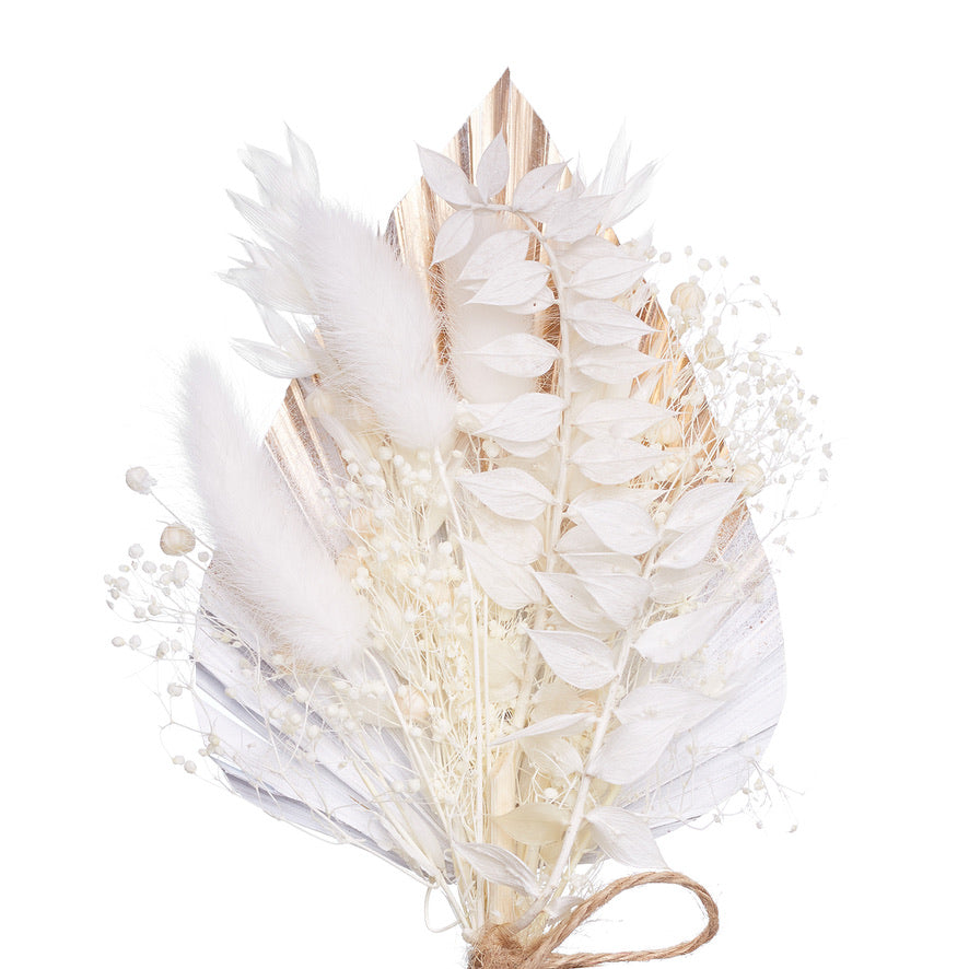 Dried Palm Spear Bouquet (Gold & White)