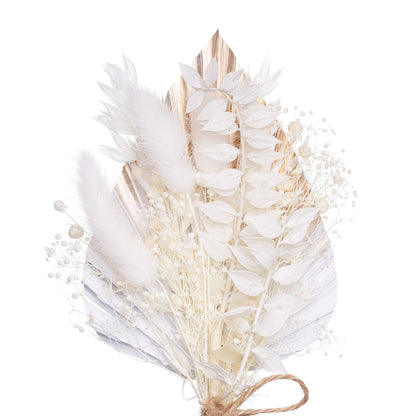 Dried Palm Spear Bouquet (Gold & White)