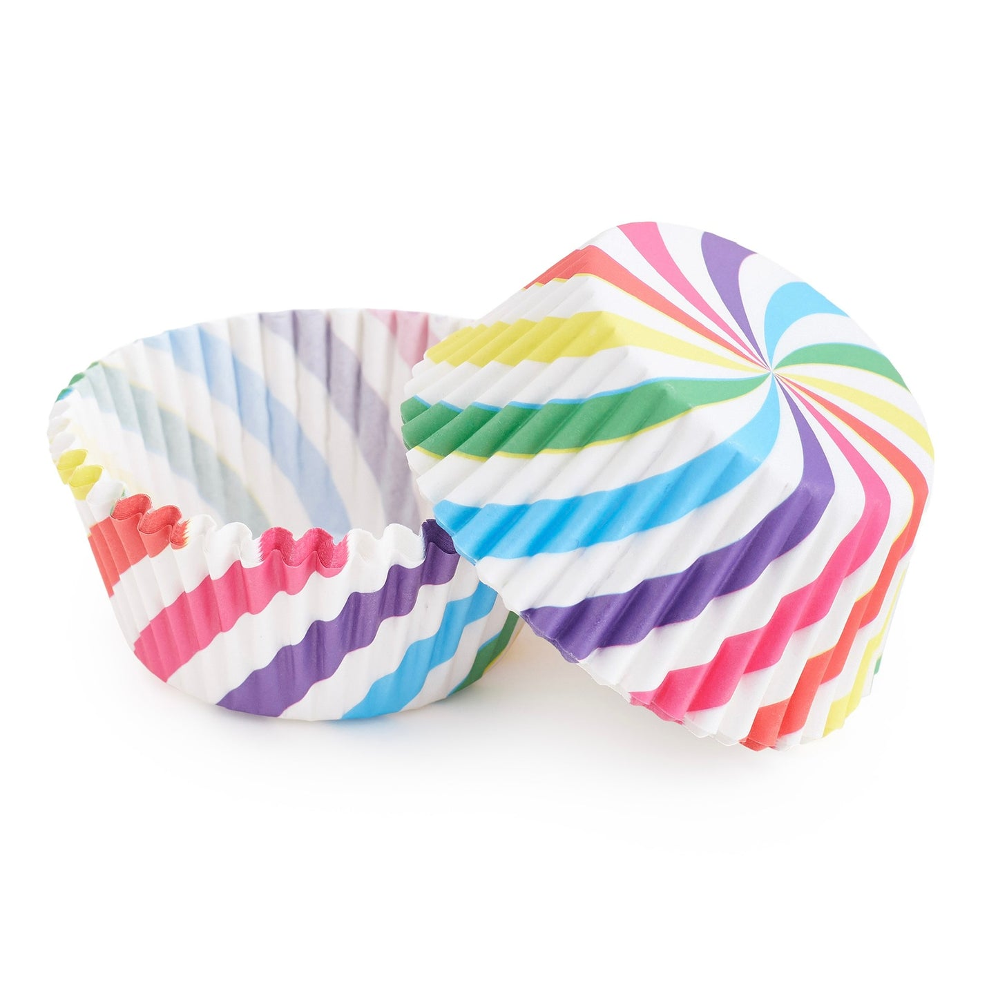100-Pack Funky Cupcake Cases (Rainbow Swirl)