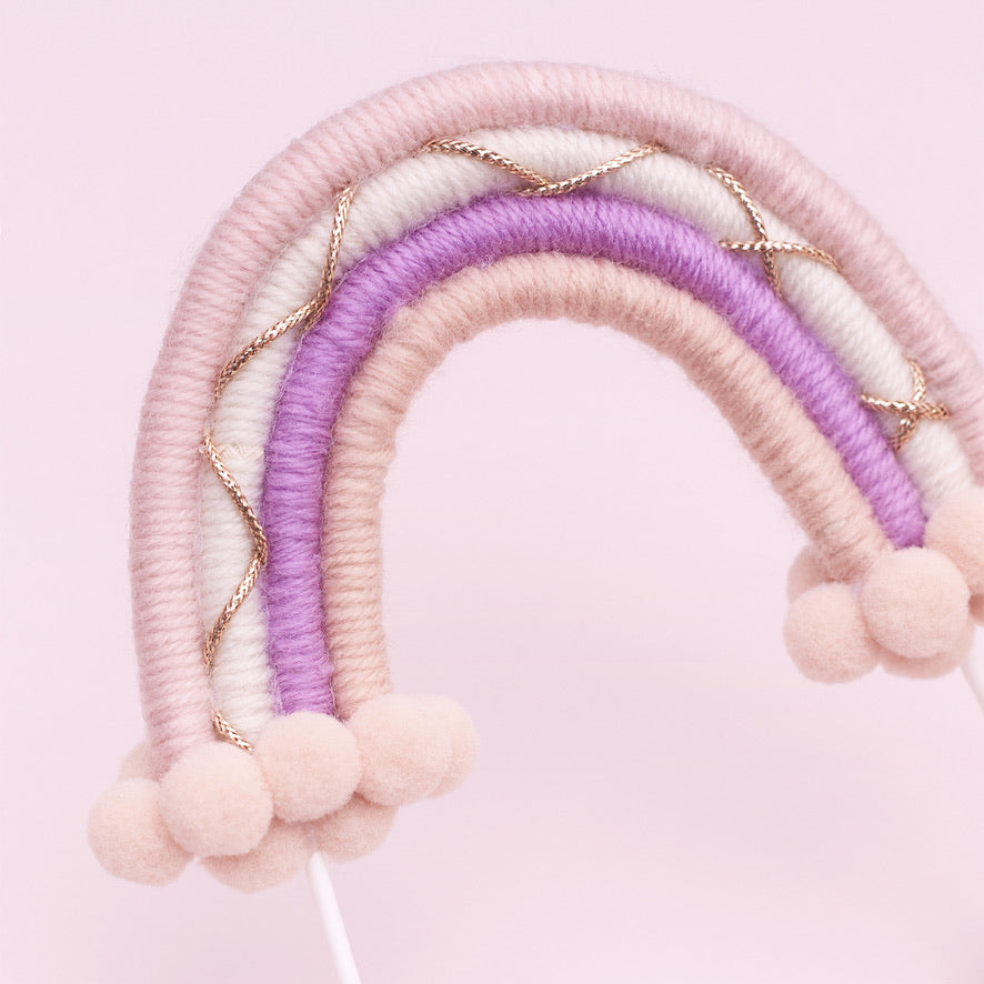 Rainbow Cake Toppers (Small) (Pink, Purple & Gold)