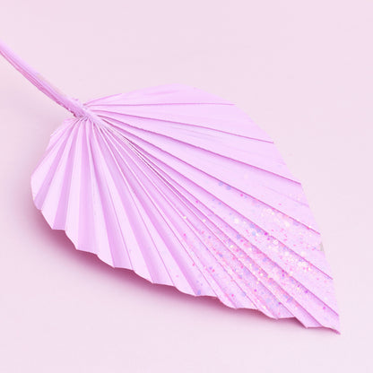 Decorated Dried Palm Spear (Candy Pink Glitter)