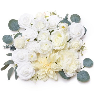 Silk Flower Bags with Foliage (White)
