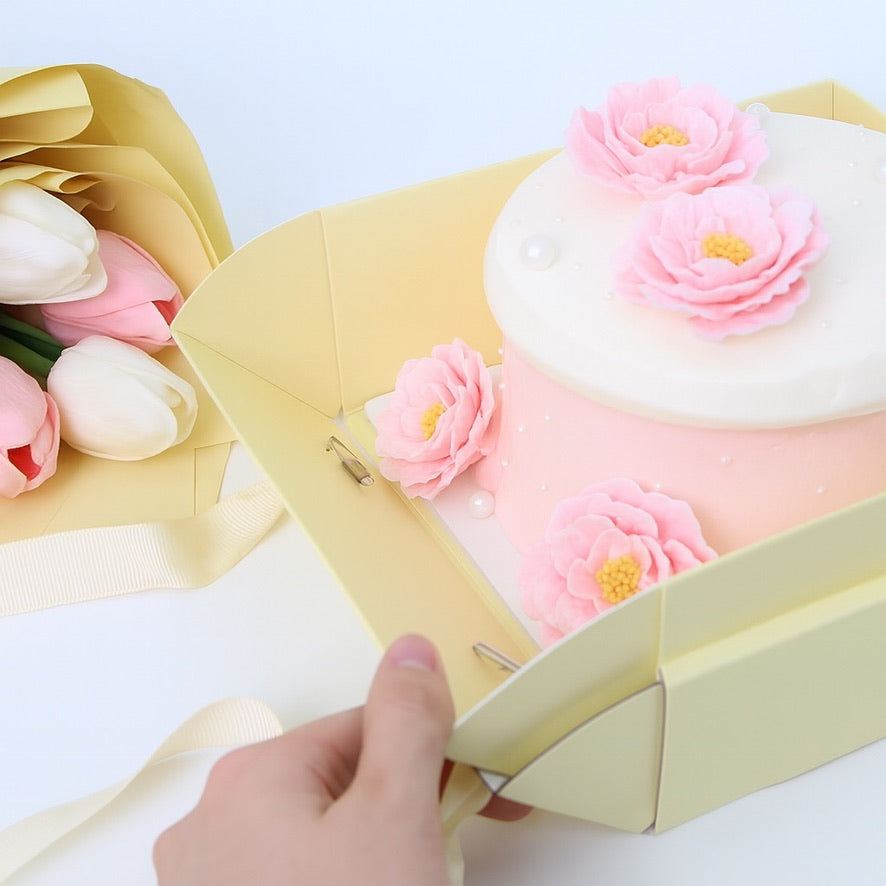 Mini Cake/Bento Cake Board & Box Sets (Lemon)