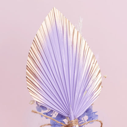 Dried Palm Spear Bouquet (Purple & Gold)