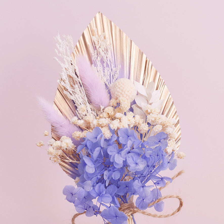 Dried Palm Spear Bouquet (Purple & Gold)