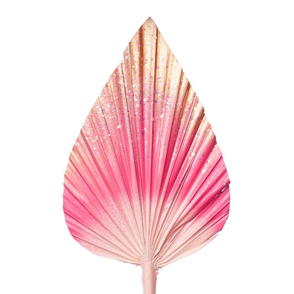 Decorated Dried Palm Spear (Pink & Gold Ombre With Glitter)