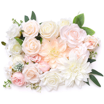 Silk Flower Bags with Foliage (White & Light Pink)