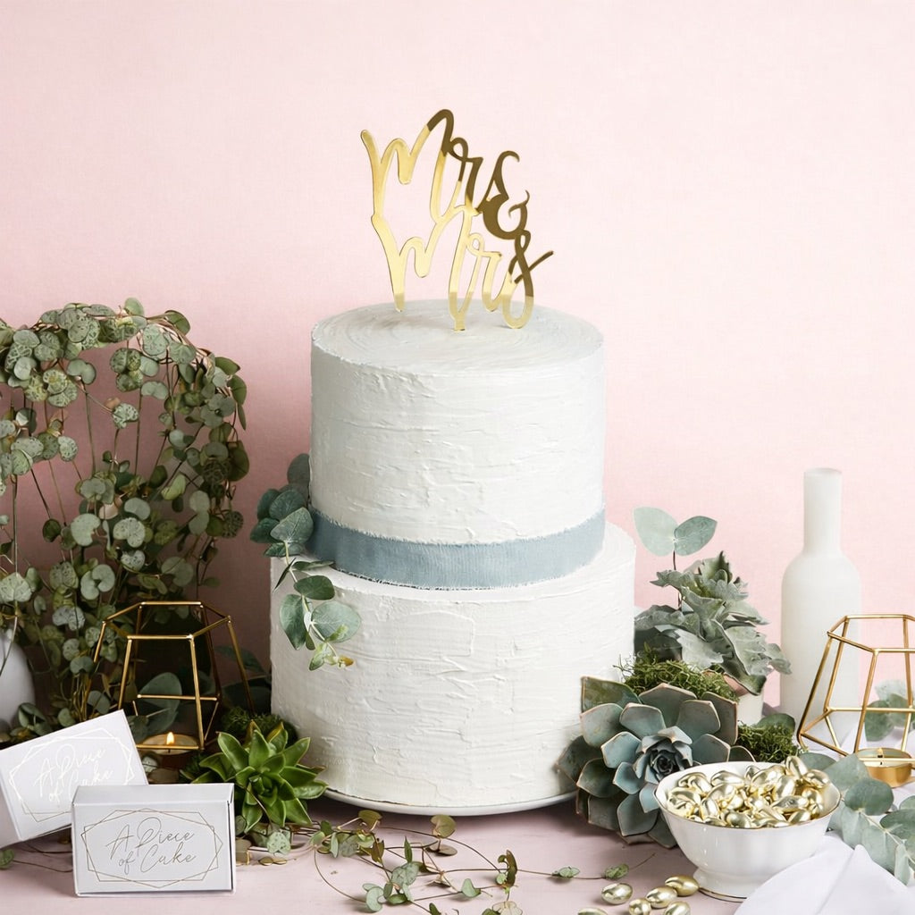 Gold 'Mr & Mrs' Acrylic Cake Topper