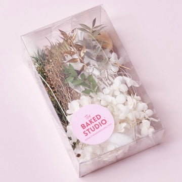 Deluxe Dried Flower Box (Sage, Gold & White)