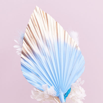Dried Palm Spear Bouquet (Blue, Gold & White)
