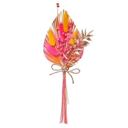 Dried Palm Spear Bouquet (Hot Pink, Orange & Gold)