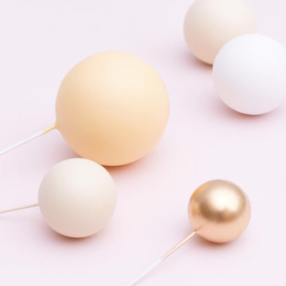 32 Pieces Cake Decorating Ball Sets - White, Gold, Lemon & Ivory Beige (Mixed Colour Bundle 6)