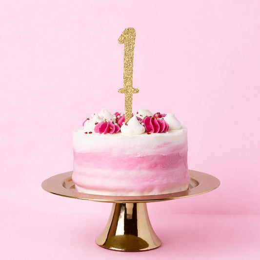 Gold Number '1' Glitter Acrylic Cake Topper
