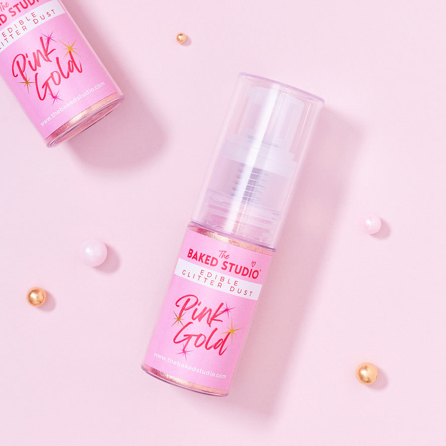 Edible Glitter Dust - 10g Pump Bottle (Pink Gold)
