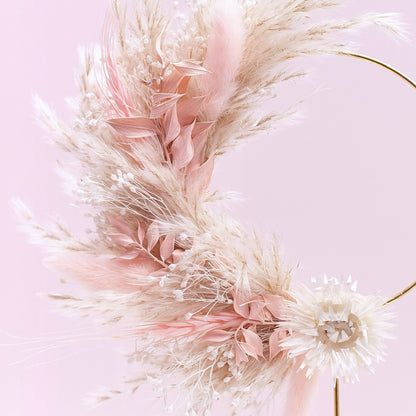 Dried Flower Ring (10cm with stem) (Pink & White)