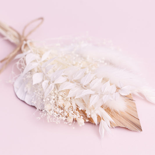 Dried Palm Spear Bouquet (Gold & White)