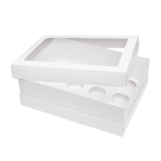 Tall Cupcake Boxes with Extension Piece – Pack of 5 (12 Holes)