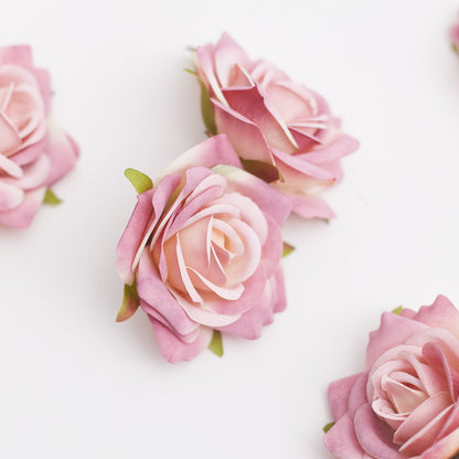 Silk Rose Heads - Pack of 10 | 7cm Diameter (Pink)