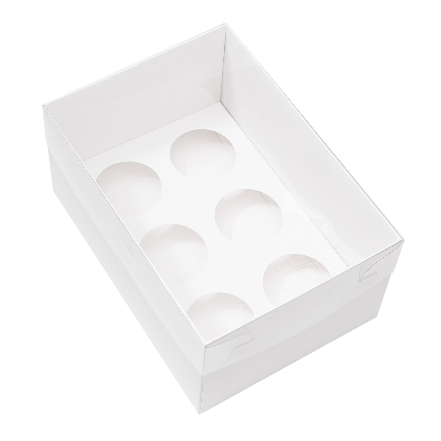 Extra Tall Premium Cupcake Boxes – Pack of 5 with Clear Lids (6 Holes)