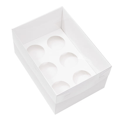 Extra Tall Premium Cupcake Boxes – Pack of 5 with Clear Lids (6 Holes)