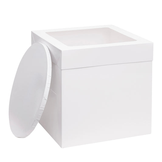 White Gloss Cake Drum & Windowed Box Set