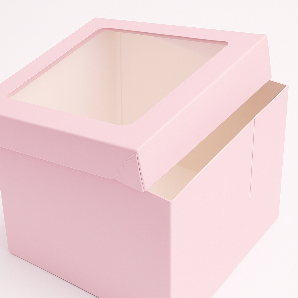 Pink Mid Sheen Cake Drum & Windowed Box Set