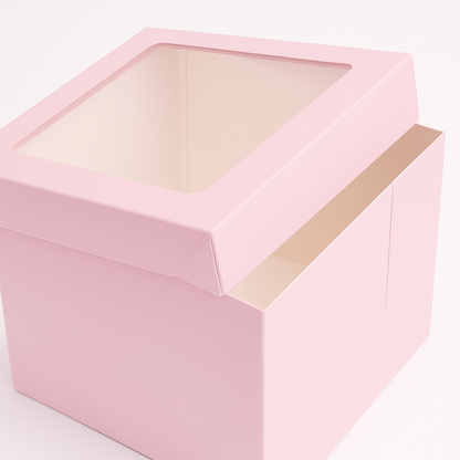 Pink Mid Sheen Cake Drum & Windowed Box Set